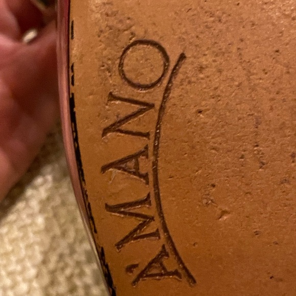 Amano Vintage Handmade Hot Pink Green Flower Clear Slide w H Pink Heel / Size 9N - Picture 14 of 16